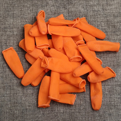 100 PCS antistatiques antidérapants durables du bout des doigts gants de protection en latex, taille: L, 2,8 * 6,5 cm