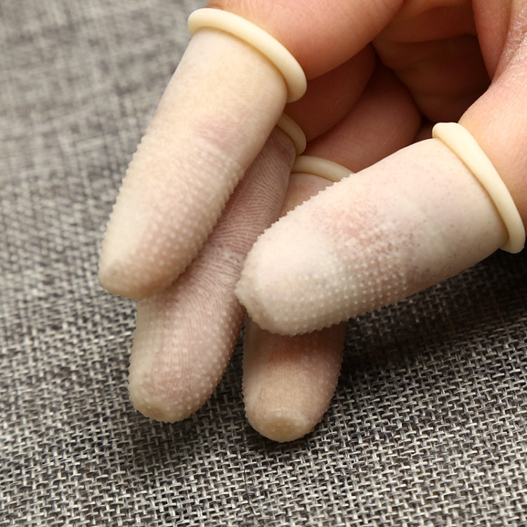 100 PCS antistatiques antidérapants durables du bout des doigts gants de protection en latex, taille: L, 2,8 * 6,5 cm