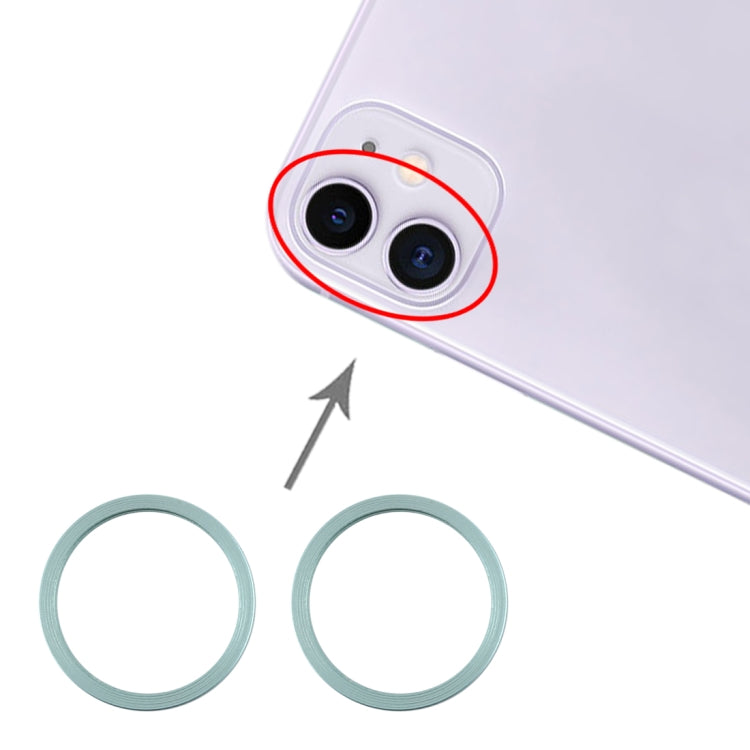 Anneau de protection en métal pour lentille de caméra arrière, 2 pièces, pour iPhone 11