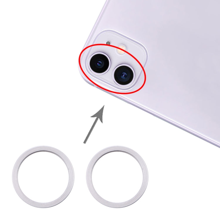 Anneau de protection en métal pour lentille de caméra arrière, 2 pièces, pour iPhone 11