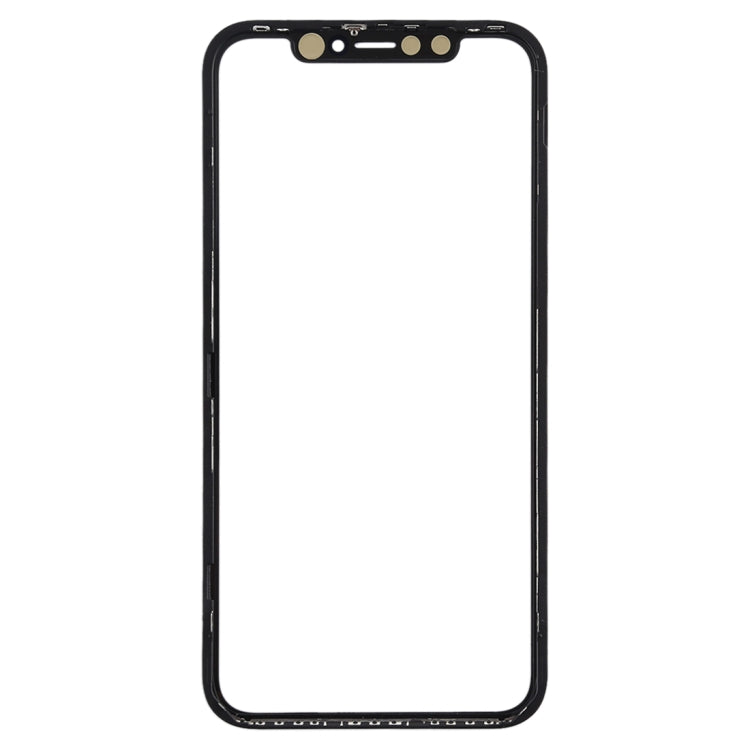 Lentille extérieure en verre de l'écran avant avec cadre et adhésif optiquement transparent OCA pour iPhone 11