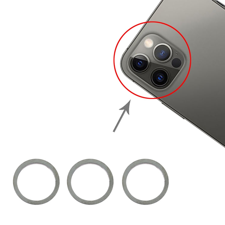 Anneau de protection en métal pour lentille de caméra arrière, 3 pièces, pour iPhone 12 Pro