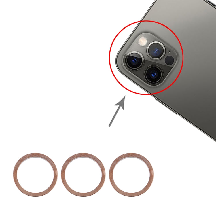 Anneau de protection en métal pour lentille de caméra arrière, 3 pièces, pour iPhone 12 Pro