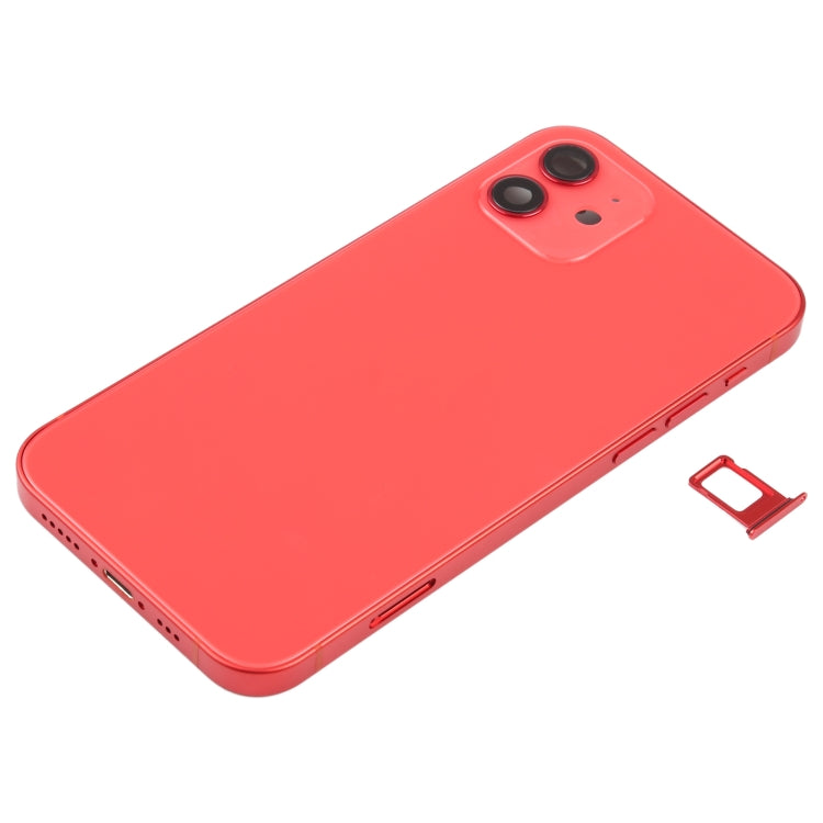 Couvercle arrière de la batterie (avec touches latérales, plateau pour cartes, câble flexible d'alimentation + volume et module de chargement sans fil) pour iPhone 12