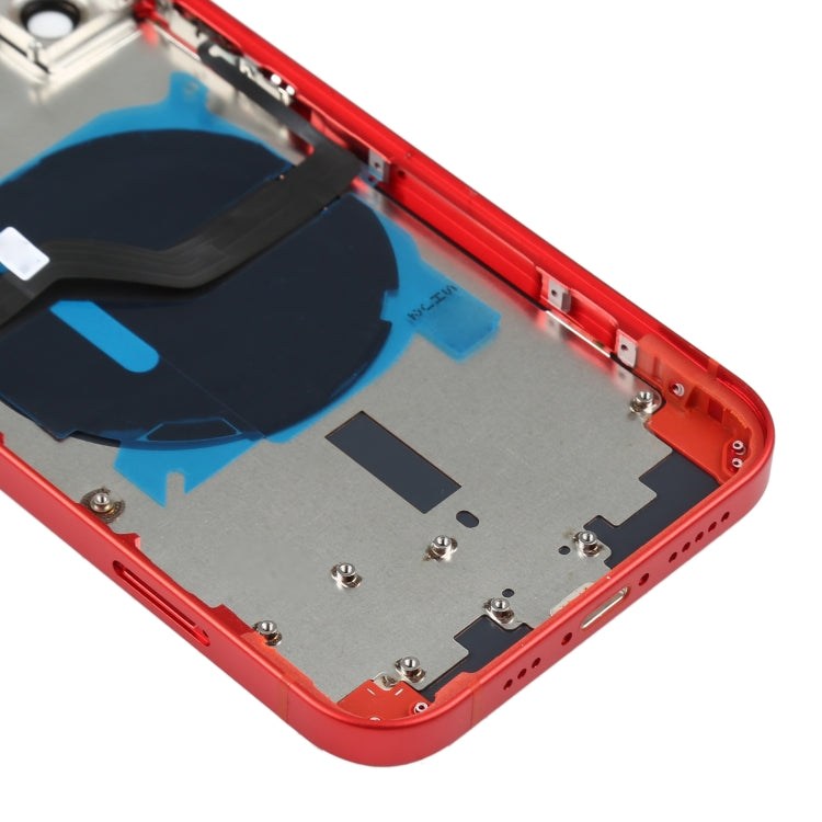 Couvercle arrière de la batterie (avec touches latérales, plateau pour cartes, câble flexible d'alimentation + volume et module de chargement sans fil) pour iPhone 12