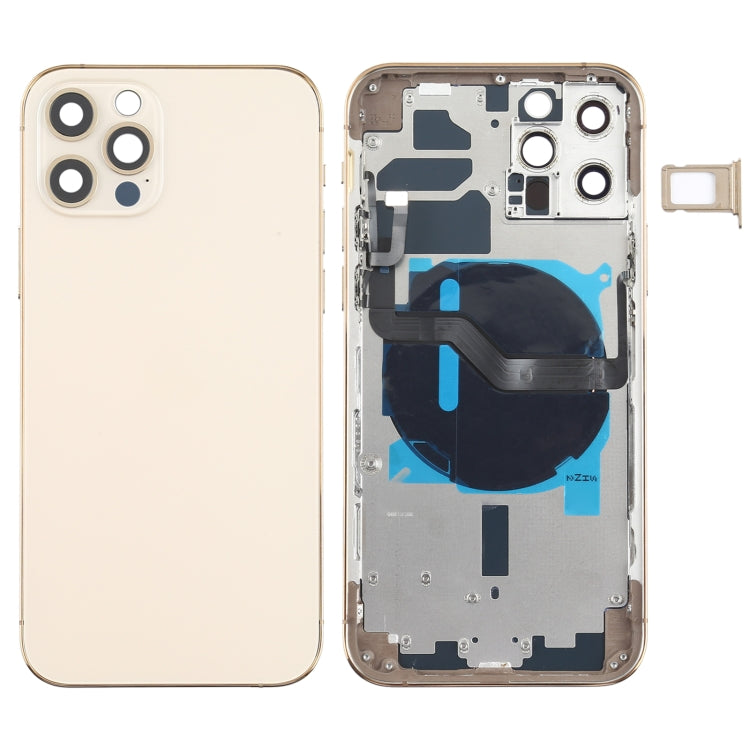 Cache arrière de la batterie (avec touches latérales, plateau pour cartes, alimentation, câble flexible de volume et module de chargement sans fil) pour iPhone 12 Pro