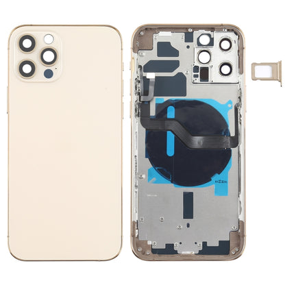 Cache arrière de la batterie (avec touches latérales, plateau pour cartes, alimentation, câble flexible de volume et module de chargement sans fil) pour iPhone 12 Pro