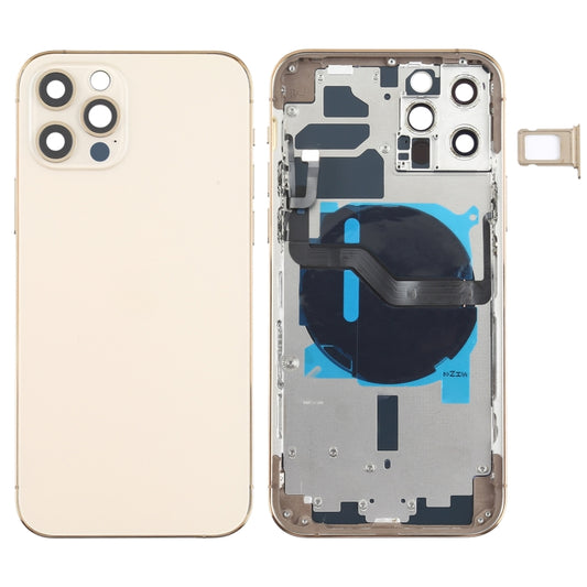 Cache arrière de la batterie (avec touches latérales, plateau pour cartes, alimentation, câble flexible de volume et module de chargement sans fil) pour iPhone 12 Pro