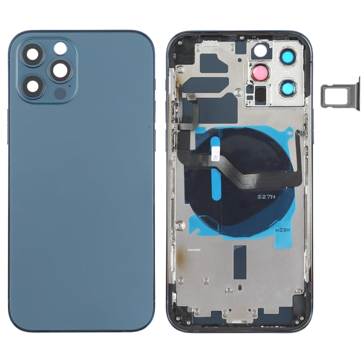 Cache arrière de la batterie (avec touches latérales, plateau pour cartes, alimentation, câble flexible de volume et module de chargement sans fil) pour iPhone 12 Pro