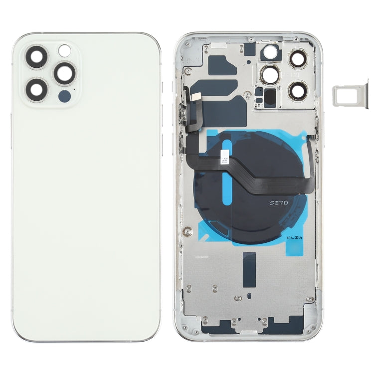 Cache arrière de la batterie (avec touches latérales, plateau pour cartes, alimentation, câble flexible de volume et module de chargement sans fil) pour iPhone 12 Pro
