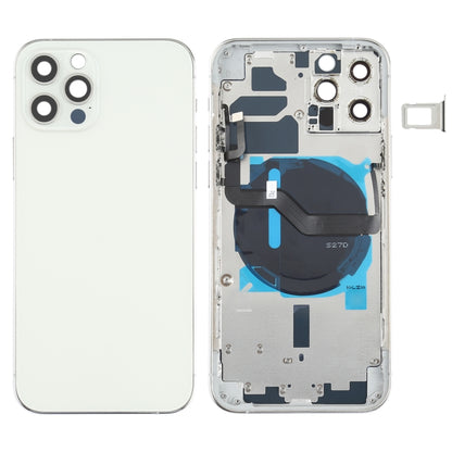 Cache arrière de la batterie (avec touches latérales, plateau pour cartes, alimentation, câble flexible de volume et module de chargement sans fil) pour iPhone 12 Pro