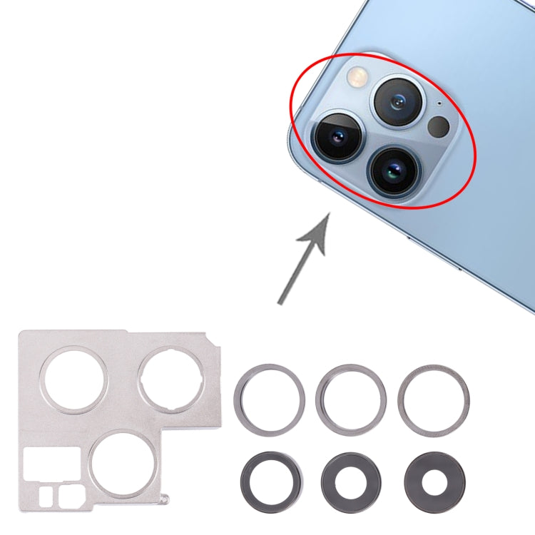 Couvercle d'objectif d'appareil photo avec support de retenue pour iPhone 13 Pro (graphite)