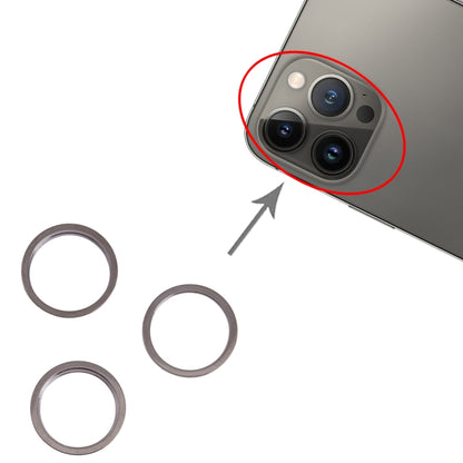 Lentille en verre de caméra arrière, 3 pièces, anneau de protection extérieur en métal pour iPhone 13 Pro