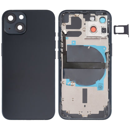 Coque arrière de batterie pour iPhone 13, avec touches latérales, plateau pour cartes, alimentation, câble flexible de Volume et Module de chargement sans fil