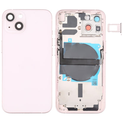 Coque arrière de batterie pour iPhone 13, avec touches latérales, plateau pour cartes, alimentation, câble flexible de Volume et Module de chargement sans fil