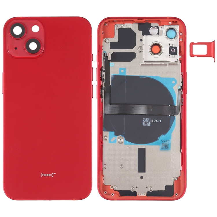 Coque arrière de batterie pour iPhone 13, avec touches latérales, plateau pour cartes, alimentation, câble flexible de Volume et Module de chargement sans fil