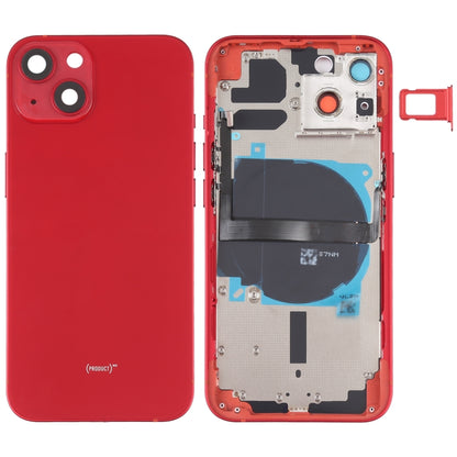 Coque arrière de batterie pour iPhone 13, avec touches latérales, plateau pour cartes, alimentation, câble flexible de Volume et Module de chargement sans fil