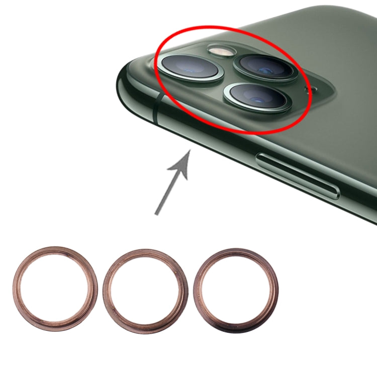 Anneau de protection en métal pour lentille de caméra arrière, 3 pièces, pour iPhone 11 Pro et 11 Pro Max