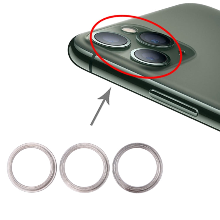 Anneau de protection en métal pour lentille de caméra arrière, 3 pièces, pour iPhone 11 Pro et 11 Pro Max