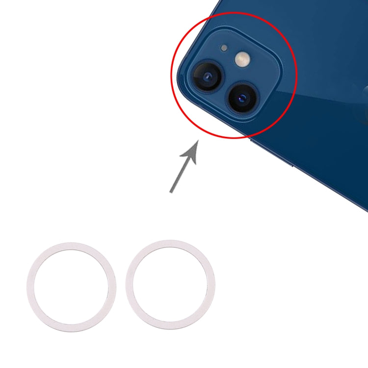Anneau de protection en métal pour lentille de caméra arrière, 2 pièces, pour iPhone 12 Mini