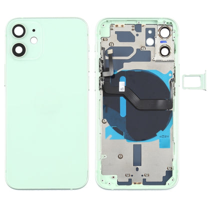 Couvercle arrière de la batterie (avec touches latérales, plateau pour cartes, alimentation, câble flexible de volume et module de chargement sans fil) pour iPhone 12 Mini