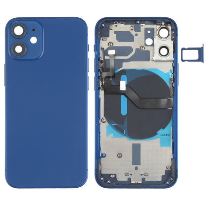 Couvercle arrière de la batterie (avec touches latérales, plateau pour cartes, alimentation, câble flexible de volume et module de chargement sans fil) pour iPhone 12 Mini