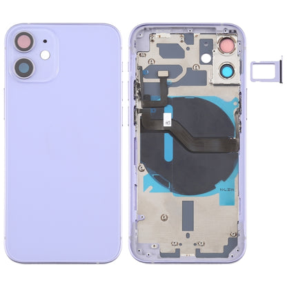 Couvercle arrière de la batterie (avec touches latérales, plateau pour cartes, alimentation, câble flexible de volume et module de chargement sans fil) pour iPhone 12 Mini