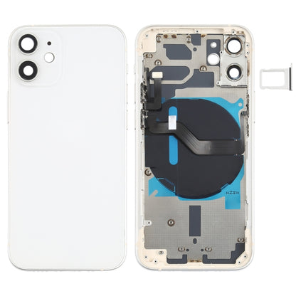 Couvercle arrière de la batterie (avec touches latérales, plateau pour cartes, alimentation, câble flexible de volume et module de chargement sans fil) pour iPhone 12 Mini