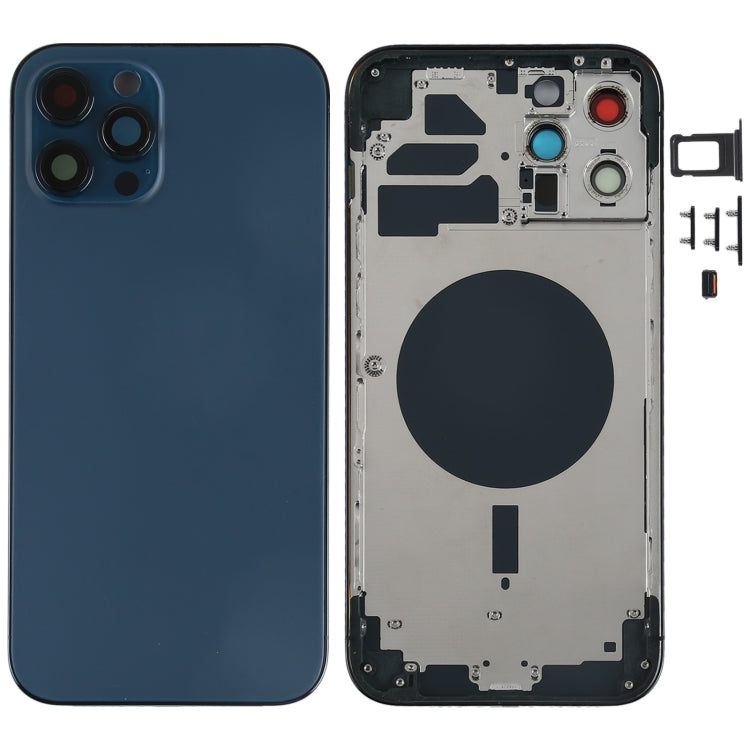 Couvercle du boîtier arrière avec plateau pour carte SIM, touches latérales et objectif d'appareil photo pour iPhone 12 Pro Max