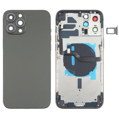 Couvercle arrière de la batterie (avec touches latérales, plateau pour cartes, câble flexible d'alimentation + volume et module de chargement sans fil) pour iPhone 12 Pro Max