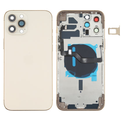 Couvercle arrière de la batterie (avec touches latérales, plateau pour cartes, câble flexible d'alimentation + volume et module de chargement sans fil) pour iPhone 12 Pro Max