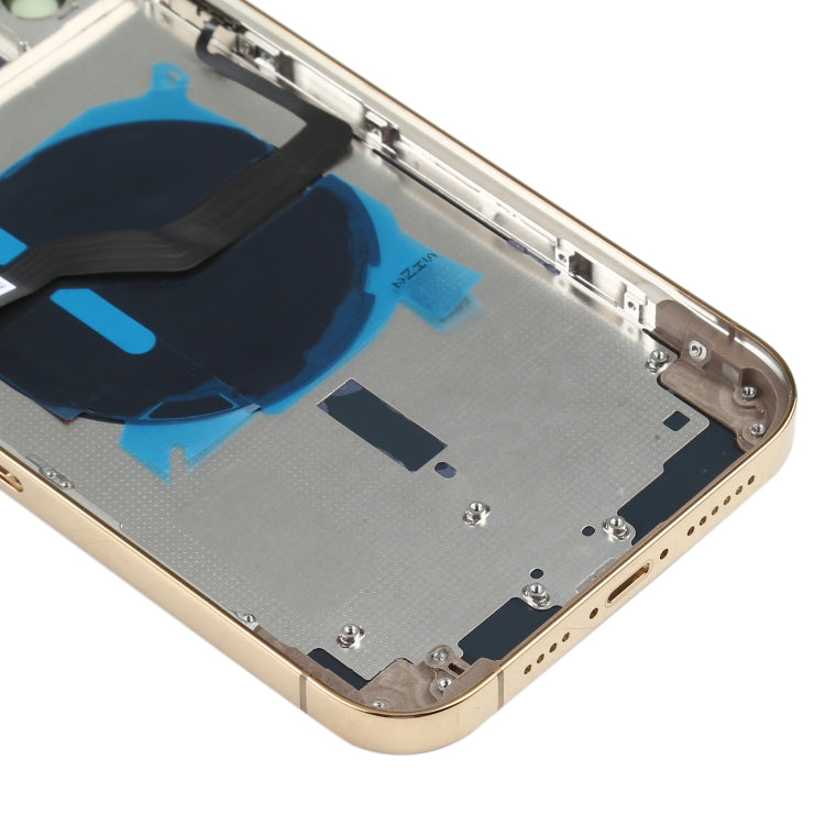 Couvercle arrière de la batterie (avec touches latérales, plateau pour cartes, câble flexible d'alimentation + volume et module de chargement sans fil) pour iPhone 12 Pro Max