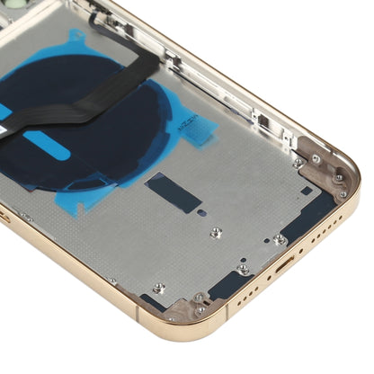 Couvercle arrière de la batterie (avec touches latérales, plateau pour cartes, câble flexible d'alimentation + volume et module de chargement sans fil) pour iPhone 12 Pro Max
