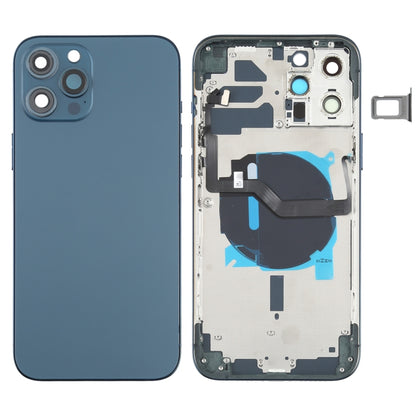 Couvercle arrière de la batterie (avec touches latérales, plateau pour cartes, câble flexible d'alimentation + volume et module de chargement sans fil) pour iPhone 12 Pro Max
