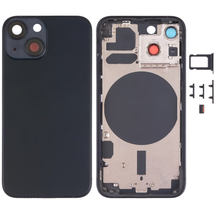 Couvercle du boîtier arrière avec plateau pour carte SIM, touches latérales et objectif d'appareil photo pour iPhone 13 Mini