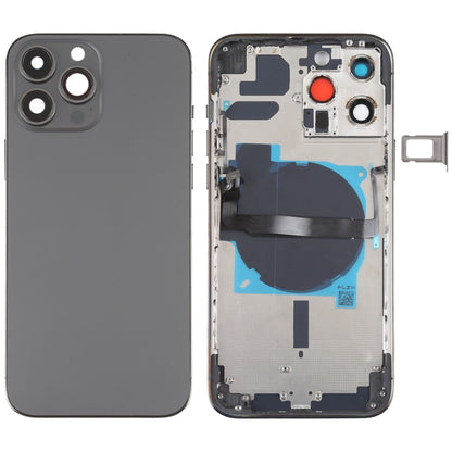Coque arrière de batterie pour iPhone 13 Pro Max, avec touches latérales, plateau pour cartes, alimentation, câble flexible de Volume et Module de chargement sans fil