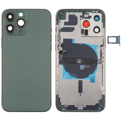 Coque arrière de batterie pour iPhone 13 Pro Max, avec touches latérales, plateau pour cartes, alimentation, câble flexible de Volume et Module de chargement sans fil