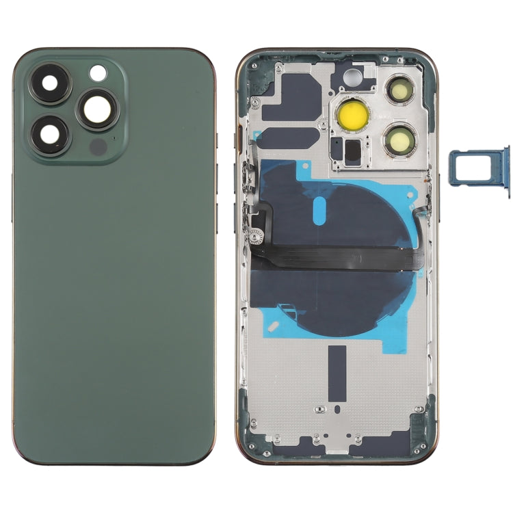 Coque arrière de batterie pour iPhone 13 Pro, avec touches latérales, plateau pour cartes, alimentation, câble flexible de Volume et Module de chargement sans fil