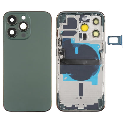 Coque arrière de batterie pour iPhone 13 Pro, avec touches latérales, plateau pour cartes, alimentation, câble flexible de Volume et Module de chargement sans fil