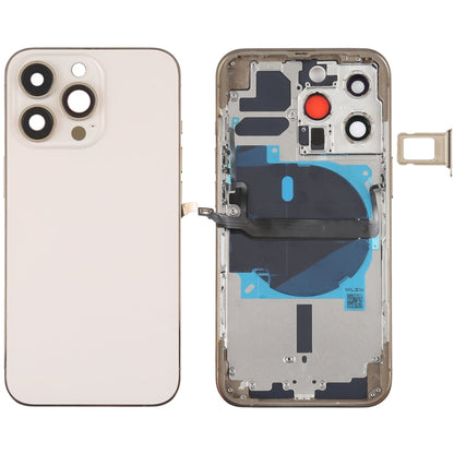 Coque arrière de batterie pour iPhone 13 Pro, avec touches latérales, plateau pour cartes, alimentation, câble flexible de Volume et Module de chargement sans fil
