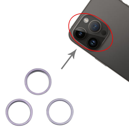 Lentille en verre de caméra arrière pour iPhone 14 Pro Max, 3 pièces, anneau de protection extérieur en métal