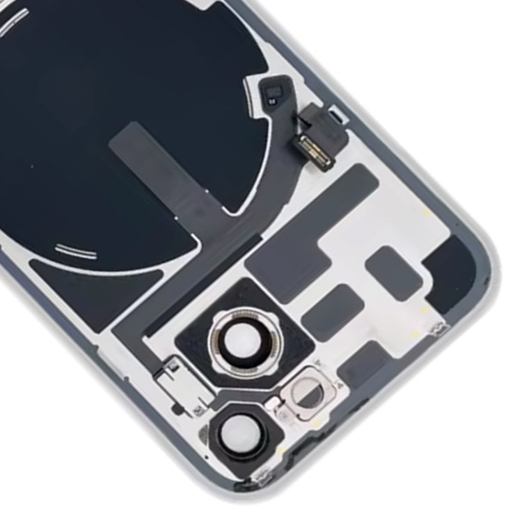 Pour iPhone 14 Plus Couvercle arrière de batterie en verre avec support de flash + module de chargement sans fil