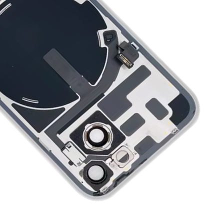 Pour iPhone 14 Plus Couvercle arrière de batterie en verre avec support de flash + module de chargement sans fil