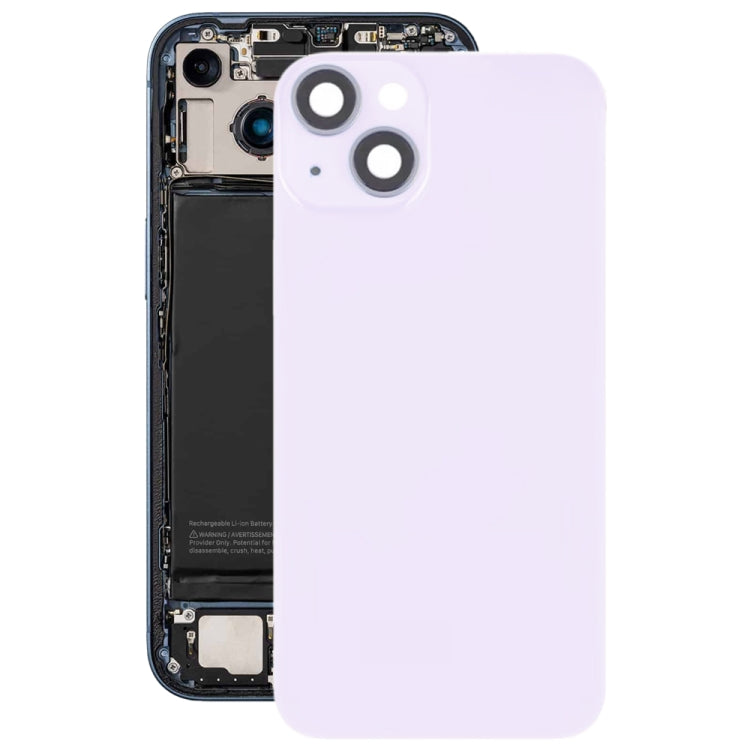 Pour iPhone 14 Plus Couvercle arrière de batterie en verre avec support de flash + module de chargement sans fil