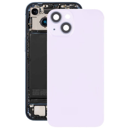 Pour iPhone 14 Plus Couvercle arrière de batterie en verre avec support de flash + module de chargement sans fil