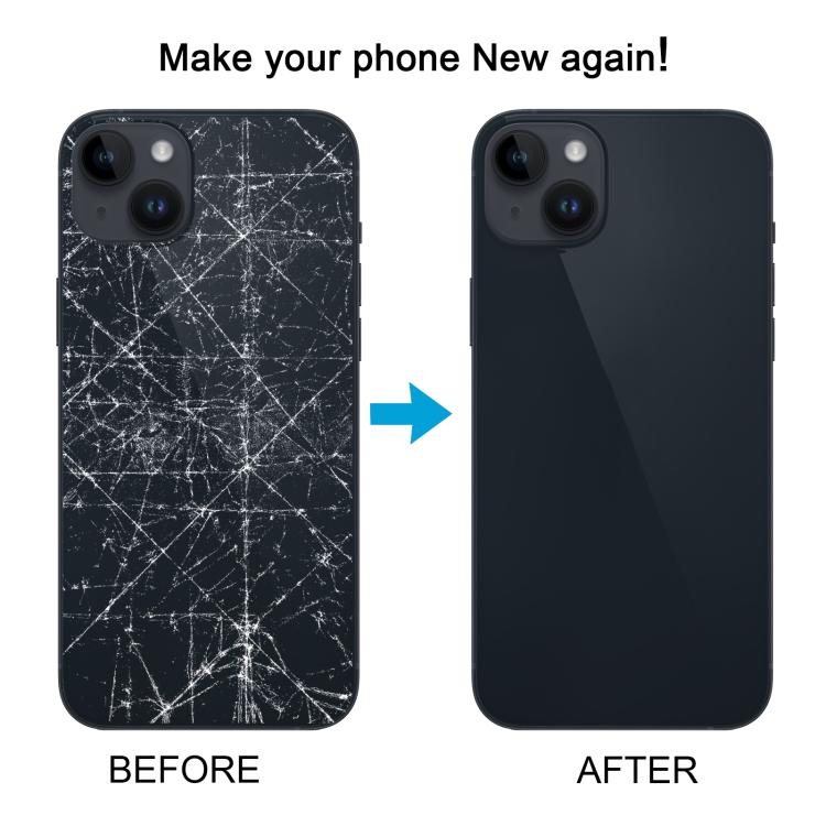 Pour iPhone 14 Plus Couvercle arrière de batterie en verre avec support de flash + module de chargement sans fil