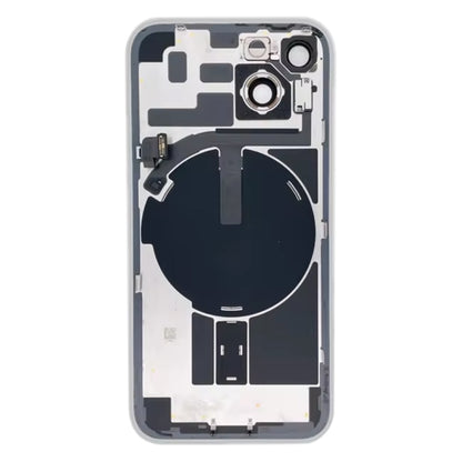 Pour iPhone 14 Couvercle arrière de batterie en verre avec support de flash + module de chargement sans fil