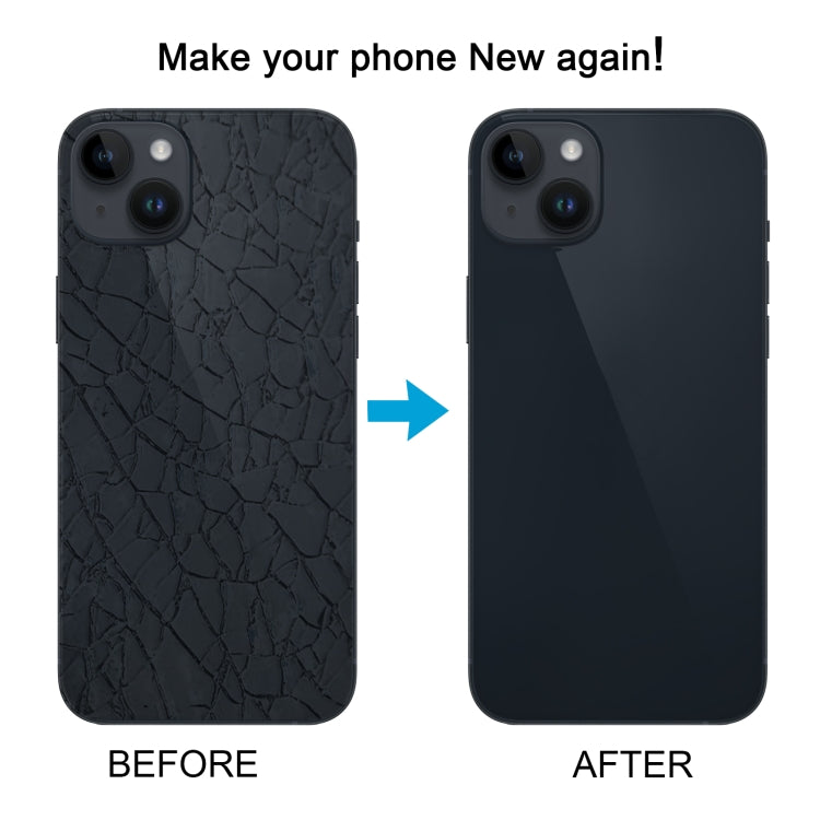 Pour iPhone 14 Couvercle arrière de batterie en verre avec support de flash + module de chargement sans fil