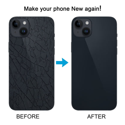 Pour iPhone 14 Couvercle arrière de batterie en verre avec support de flash + module de chargement sans fil