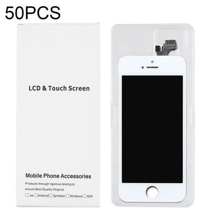 Boîte blanche d'emballage en carton de 50 pièces pour écran LCD et numériseur iPhone 5, assemblage complet